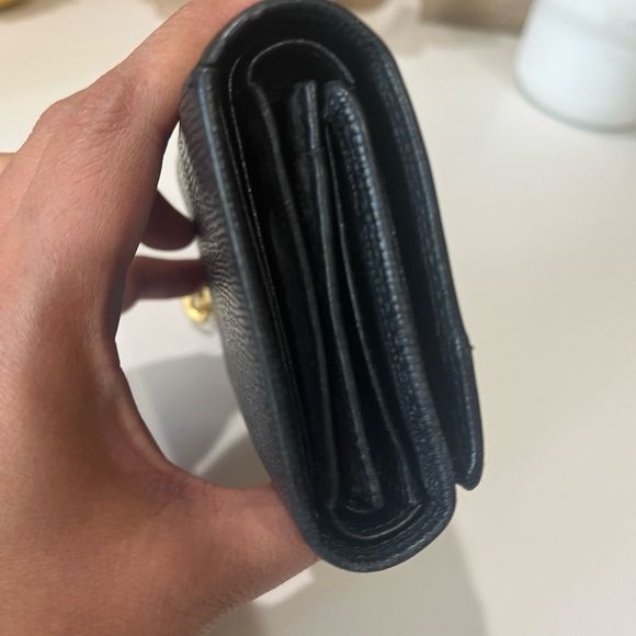 MCM SMALL BLACK LEATHER TRIFOLD WALLET - Picture 5 of 13